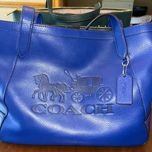 Blue Coach purse w/ Carriage Logo